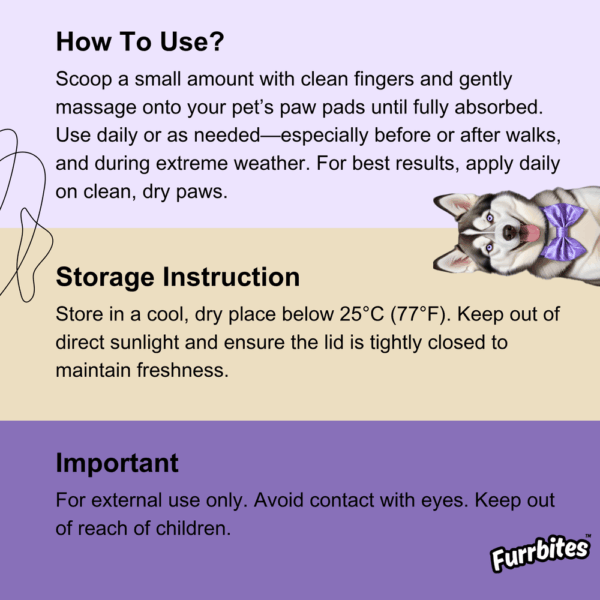 Furrbites™ 9in1 Paw Butter for Dogs - Lavender - 30gm / 1oz - Image 6
