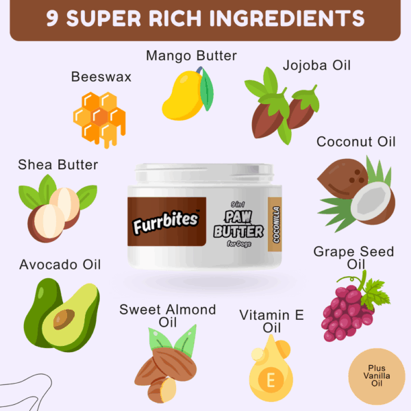Furrbites™ 9in1 Paw Butter for Dogs - Coconilla (Coconut + Vanilla) - 30gm / 1oz - Image 2